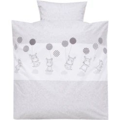 Alvi Beddengoed 80 X 80 Cm, Nijlpaard Zilver -Roba || Alvi || Pinolino Winkel alvi beddengoed 80 x 80 cm nijlpaard zilver a260752 1