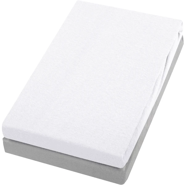 Alvi ® Hoeslaken Dubbelpak Wit/zilver 40 X 90 Cm 3 Alvi ® Hoeslaken Dubbelpak Wit/zilver 40 X 90 Cm