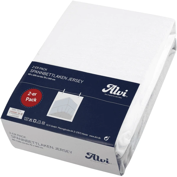 Alvi ® Hoeslaken Dubbelpak Wit/zilver 70 X 140 Cm 7 Alvi ® Hoeslaken Dubbelpak Wit/zilver 70 X 140 Cm - Afbeelding 5