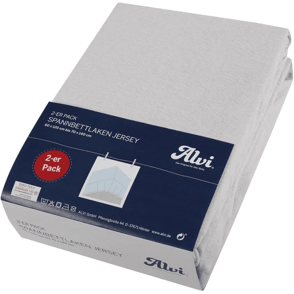 Alvi ® Hoeslaken Dubbelpak Zilver/zilver 70 X 140 Cm 7 Alvi ® Hoeslaken Dubbelpak Zilver/zilver 70 X 140 Cm - Afbeelding 5