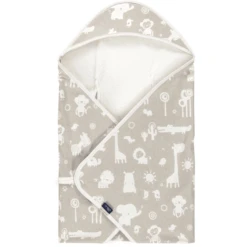 Alvi ® Reisdeken 80 X 80 Cm Zoo Dieren Taupe