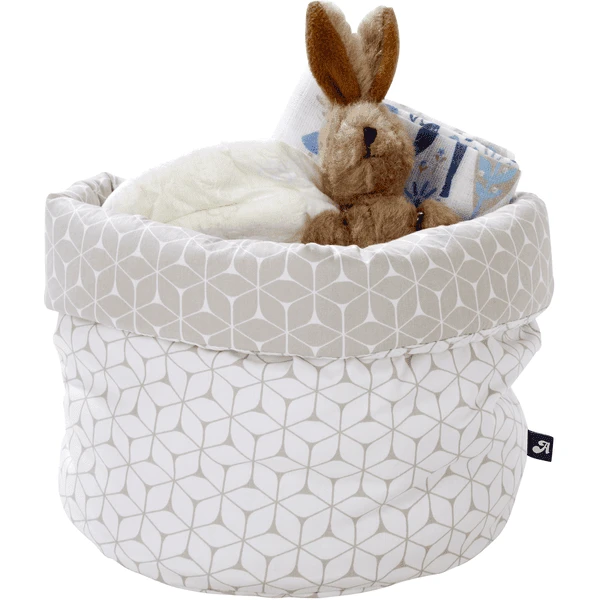 Alvi Ronde Opbergdoos Ruit Taupe 6 Alvi Ronde Opbergdoos Ruit Taupe - Afbeelding 4