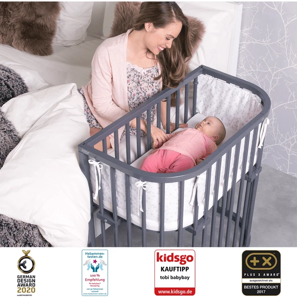 Babybay Boxspring Co-sleeper Comfort Plus Leigrijs Gelakt 7 Babybay Boxspring Co-sleeper Comfort Plus Leigrijs Gelakt - Afbeelding 5
