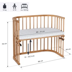 Babybay Co-sleeper Maxi Kernbeukenhout Gëolied -Roba || Alvi || Pinolino Winkel babybay co sleeper maxi kernbeukenhout geolied a041090 4