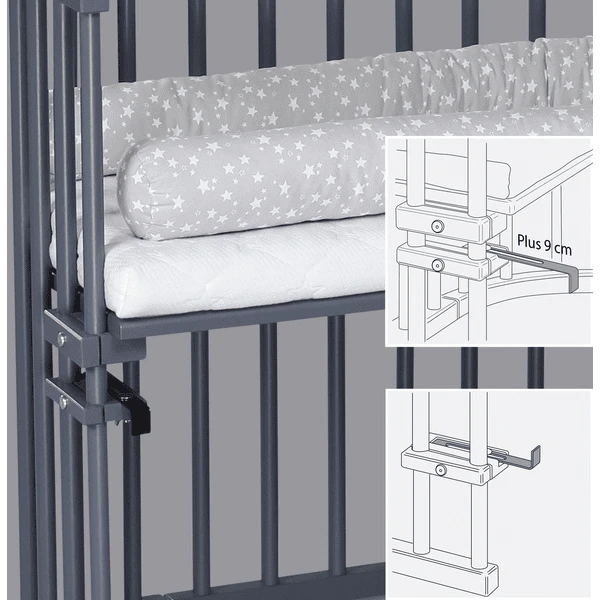 Babybay Co-sleeper Original Grijs Extra Geventileerd 6 Babybay Co-sleeper Original Grijs Extra Geventileerd - Afbeelding 4