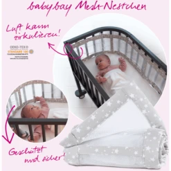 Babybay® Nestje Mesh-Piqué Original Parelgrijs Sterren 149x25 Cm 8 Babybay® Nestje Mesh-Piqué Original Parelgrijs Sterren 149x25 Cm -Roba || Alvi || Pinolino Winkel babybay nestje mesh pique original parelgrijs sterren 149x25 cm a286887 1