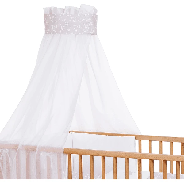 Babybay ® Wiegbekleding Piqué Met Lint Voor Applicatie Ster Parelgrijs Sterren Wit 4 Babybay ® Wiegbekleding Piqué Met Lint Voor Applicatie Ster Parelgrijs Sterren Wit - Afbeelding 2