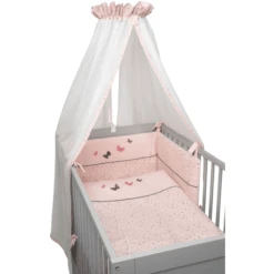 Be Be 's Collectie Mousseline Beddenset 3st 3D Vlinder Roze