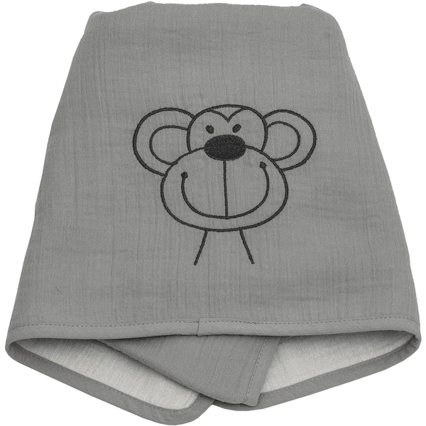 Be Be 's Collection Deken Mousseline Aap Grijs 70 X 100 Cm 6 Be Be 's Collection Deken Mousseline Aap Grijs 70 X 100 Cm - Afbeelding 4