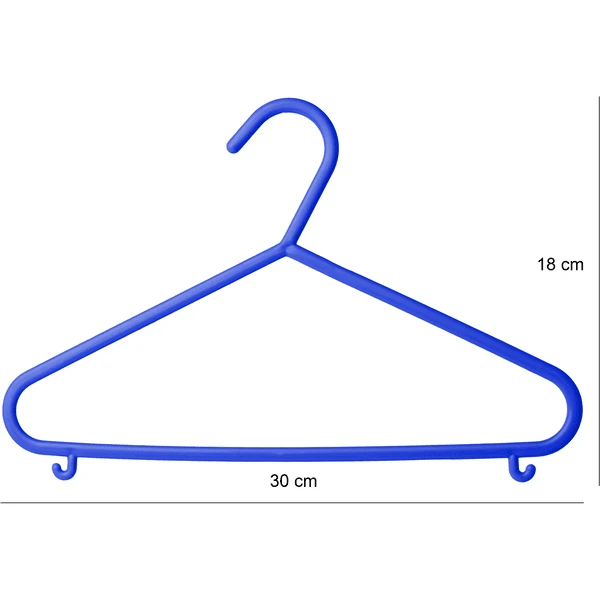 BIECO Kunststof Kleerhangers 8 Stuks - Blauw 6 BIECO Kunststof Kleerhangers 8 Stuks - Blauw - Afbeelding 4