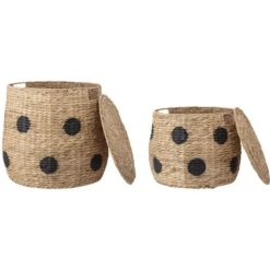 Bloom Ingville MINI Mandje Met Deksel Thinne Waterhyacint Naturel -Roba || Alvi || Pinolino Winkel bloom ingville mini mandje met deksel thinne waterhyacint naturel a382303 4