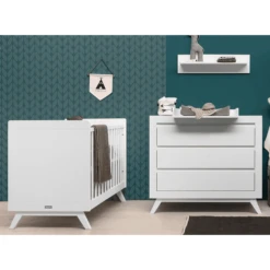 Bopita Babykamer Anne 2-delig 60 X 120 Cm Wit Met Aankleedplateau