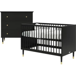 Bopita Babykamer Cloƫ 2-delig 60 X 120 Cm Mat Zwart