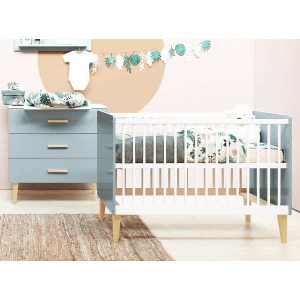 Bopita Babykamer Emma 2-delig 60 X 120 Cm Wit/grijs Met Aankleedkussen 3 Bopita Babykamer Emma 2-delig 60 X 120 Cm Wit/grijs Met Aankleedkussen