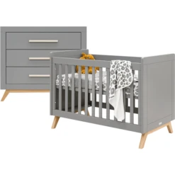 Bopita Babykamer Fenna 2-delig 60 X 120 Cm Grijs / Natuur -Roba || Alvi || Pinolino Winkel bopita babykamer fenna 2 delig 60 x 120 cm grijs natuur a337294 1