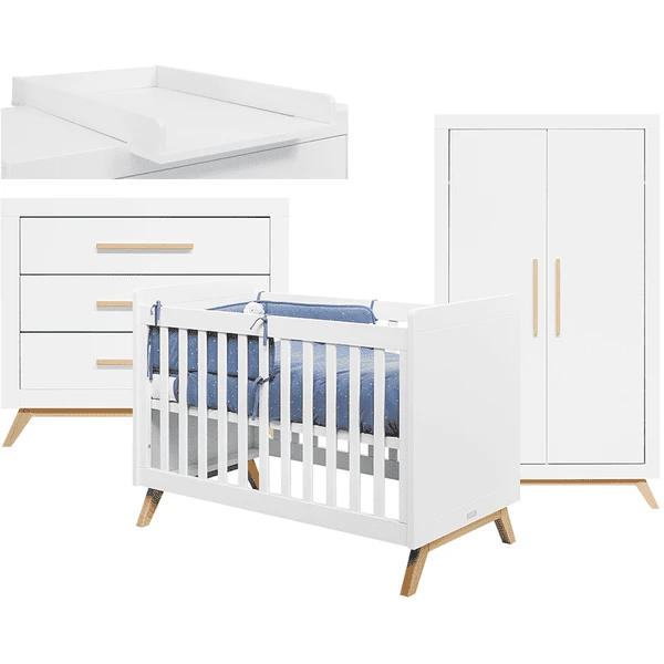 Bopita Babykamer Fenna 3-delig 60 X 120 Cm Wit / Natuur Met Aankleedkussen 3 Bopita Babykamer Fenna 3-delig 60 X 120 Cm Wit / Natuur Met Aankleedkussen