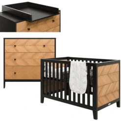 Bopita Babykamer Job 2-delig 60 X 120 Cm Vintage Honing Met Commode