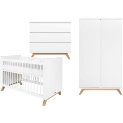 Bopita Babykamer Lynn 3-delig 60 X 120 Cm Wit / Natuur