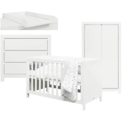 Bopita Babykamer Thijn 3-delig 60 X 120 Cm Wit Met Aankleedkussen