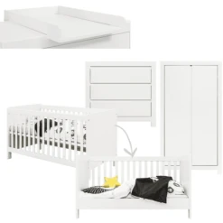 Bopita Babykamer Thijn 3-delig Met Commode Ombouwbaar 70 X 140 Cm Wit