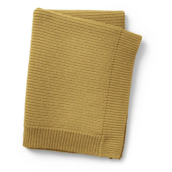 Elodie Gebreide Wollen Deken Goud 3 Elodie Gebreide Wollen Deken Goud