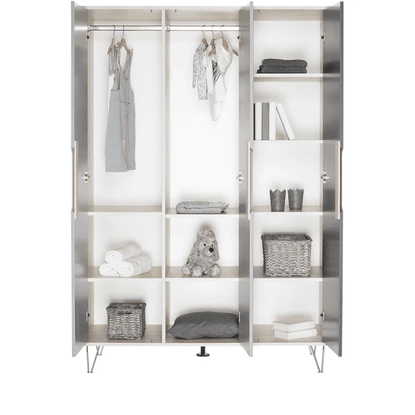 Geuther Kledingkast Marit Antraciet 3-deurs 4 Geuther Kledingkast Marit Antraciet 3-deurs - Afbeelding 2