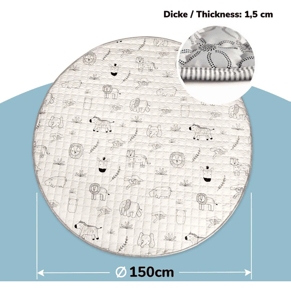 Hakuna Matte Gewatteerde Kruipdeken - Safari Dieren 4 Hakuna Matte Gewatteerde Kruipdeken - Safari Dieren - Afbeelding 2