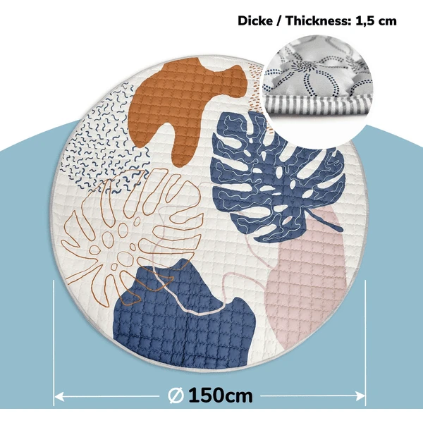 Hakuna Matte Gewatteerde Peuterdeken - Boho Leaves 3 Hakuna Matte Gewatteerde Peuterdeken - Boho Leaves - Afbeelding 2