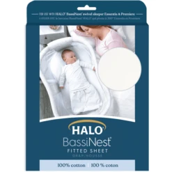 HALO® BassiNest® Hoeslaken Wit -Roba || Alvi || Pinolino Winkel halo bassinest hoeslaken wit a326310 2