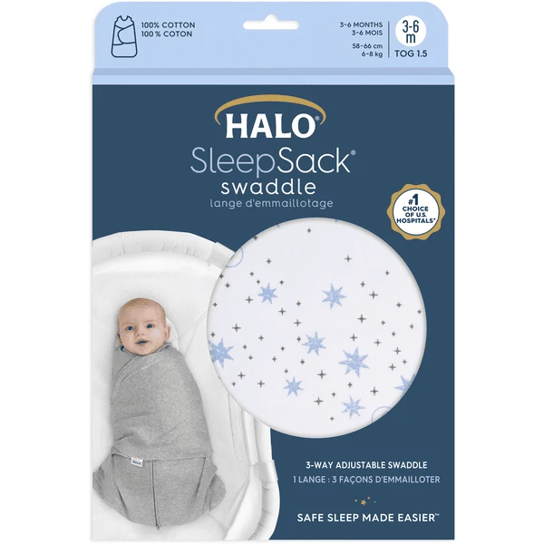 HALO® SleepSack® Puck Deken 1,5 TOG Mid Night Manen Blauw 4 HALO® SleepSack® Puck Deken 1,5 TOG Mid Night Manen Blauw - Afbeelding 2
