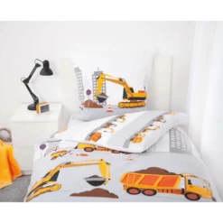 HERDING Beddengoed Bouwplaats 135 X 200 Cm -Roba || Alvi || Pinolino Winkel herding beddengoed bouwplaats 135 x 200 cm a360539 1