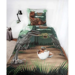 HERDING Beddengoed Jurassic World Camp Krijt 135 X 200 Cm -Roba || Alvi || Pinolino Winkel herding beddengoed jurassic world camp krijt 135 x 200 cm a360665 1
