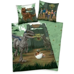HERDING Beddengoed Jurassic World Camp Krijt 135 X 200 Cm -Roba || Alvi || Pinolino Winkel herding beddengoed jurassic world camp krijt 135 x 200 cm a360665 2