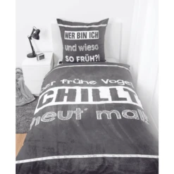 HERDING Beddengoed Spreuken "De Vroege Vogel..." 135 X 200 Cm -Roba || Alvi || Pinolino Winkel herding beddengoed spreuken de vroege vogel 135 x 200 cm a360677 3