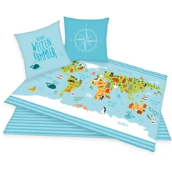 HERDING Wereldkaart Beddengoed 135x200cm 8 HERDING Wereldkaart Beddengoed 135x200cm -Roba || Alvi || Pinolino Winkel herding wereldkaart beddengoed 135x200cm a262153 2