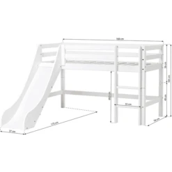 Hoppekids Halfhoogslaper Basic Met Glijbaan Wit 70 X 160 Cm -Roba || Alvi || Pinolino Winkel hoppekids halfhoogslaper basic met glijbaan wit 70 x 160 cm a305517 4