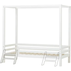 Hoppekids Hemelbed Basic Wit 90 X 200 Cm Met Ladder -Roba || Alvi || Pinolino Winkel hoppekids hemelbed basic wit 90 x 200 cm met ladder a304918 3