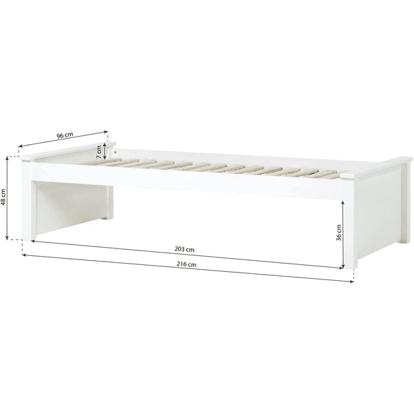 Hoppekids Maja Deluxe Slaapbank 90 X 200 Cm Oprolbaar Rooster Wit 2 Lage Bedranden 4 Hoppekids Maja Deluxe Slaapbank 90 X 200 Cm Oprolbaar Rooster Wit 2 Lage Bedranden - Afbeelding 2