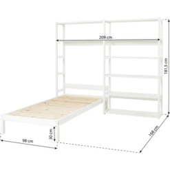 Hoppekids Rekenset Etage Met 8 Planken En Eenpersoonsbed 90 X 200 Cm -Roba || Alvi || Pinolino Winkel hoppekids rekenset etage met 8 planken en eenpersoonsbed 90 x 200 cm a305572 1