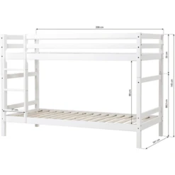 Hoppekids Stapelbed Basic 90 X 200 Cm -Roba || Alvi || Pinolino Winkel hoppekids stapelbed basic 90 x 200 cm a305519 3