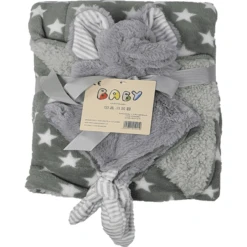 HÜTTE & CO Babydeken Met Knuffeldoekje 75 X Elephant 100 Cm -Roba || Alvi || Pinolino Winkel huette amp co babydeken met knuffeldoekje 75 x elephant 100 cm a298952 2