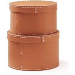 Kids Concept® Ronde Opbergbox, Set Van 2, Bruin