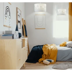 LIVONE Hanglamp Happy Style Voor Kinderen Huis Zilver-grijs/wit -Roba || Alvi || Pinolino Winkel livone hanglamp happy style voor kinderen huis zilver grijs wit a362995 4