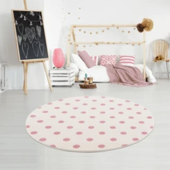 LIVONE Kinderdeken Kinderen Houden Van Tapijten CIRCLE Crème/roze 160 Cm Rond -Roba || Alvi || Pinolino Winkel livone kinderdeken kinderen houden van tapijten circle creme roze 160 cm rond a296121 3