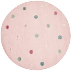 LIVONE Kindertapijt COLOR MOON Roze/multi 130 Cm Rond -Roba || Alvi || Pinolino Winkel livone kindertapijt color moon roze multi 130 cm rond a302382 2