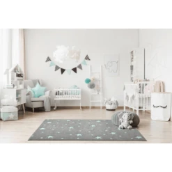 LIVONE Tapijt Kids Love Rugs Heaven Zilvergrijs/mint 100 X 150 Cm -Roba || Alvi || Pinolino Winkel livone tapijt kids love rugs heaven zilvergrijs mint 100 x 150 cm a284544 3