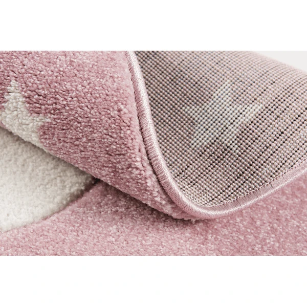 LIVONE Tapijt Kids Love Rugs Smiley Cloud Rond Roze/wit 133 Cm 5 LIVONE Tapijt Kids Love Rugs Smiley Cloud Rond Roze/wit 133 Cm - Afbeelding 3