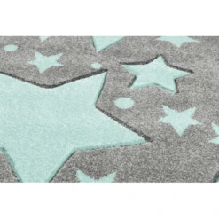 LIVONE Tapijt Kids Love Rugs Starline Zilvergrijs/mint 100 X 150 Cm -Roba || Alvi || Pinolino Winkel livone tapijt kids love rugs starline zilvergrijs mint 100 x 150 cm a283436 1