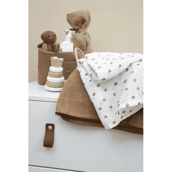 Meyco Muslin Burp Cloths 3-Pack Mini Panther Toffee 6 Meyco Muslin Burp Cloths 3-Pack Mini Panther Toffee - Afbeelding 4