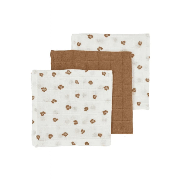 Meyco Muslin Burp Cloths 3-Pack Mini Panther Toffee 7 Meyco Muslin Burp Cloths 3-Pack Mini Panther Toffee - Afbeelding 5